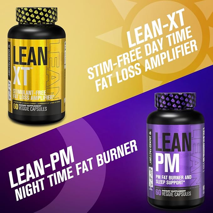Jacked Factory Lean-XT Caffeine Free Fat Burner - Non Stim Weight Loss Supplement, Appetite Suppressant & Metabolism Booster | Acetyl L-Carnitine, Green Tea Extract, Forskolin - 60 Natural Diet Pills