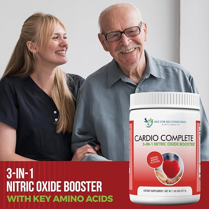 Cardio Complete - Heart Health Support Powder Supplement - 3-in-1 Nitric Oxide Booster with 5,000 L-Arginine, 1,000mg L-Citrulline, and Hawthorn Berry