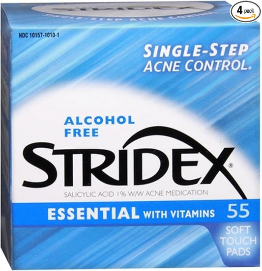 Stri-Dex Daily Care Essential With Vitamins Pads 55 Each (Pack of 4)