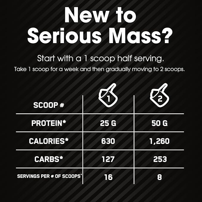 Optimum Nutrition Serious Mass, Weight Gainer Protein Powder, Mass Gainer, Vitamin C and Zinc for Immune Support, Creatine, Banana, 6 Pound (Packaging May Vary)