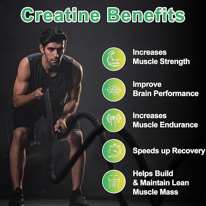 Creatine Monohydrate Gummies 5600mg for Men & Women, 120 CT Chewable Creatine Gummies for Muscle Support, Energy Boost, 5.6g of Creatine Monohydrate per Serving - Sugar Free, Vegan (Lemon Flavor)