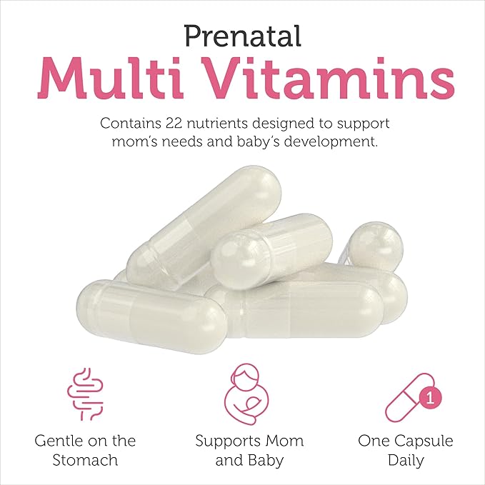 Zahler - Total One Prenatal Vitamins for Women (120 Count) Daily Multi Vitamin Prenatals with Folic Acid, Iron, Zinc & 19 Other Essential Vitamins & Minerals - Kosher Pre Natal Multivitamin Capsules