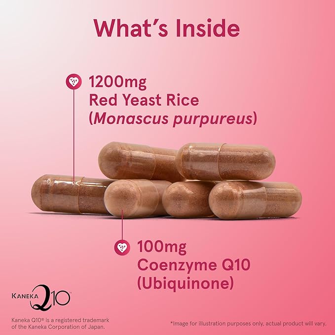 Jarrow Formulas Red Yeast Rice 1200 mg & Co-Q10 100 mg Per Serving-120 Veggie Caps-60 Servings & Heart Health-Vegan & Citrus Bergamot 500 mg-60 Servings (Veggie Caps)