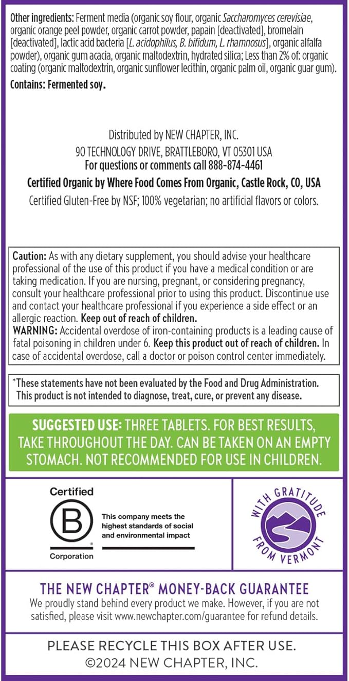 New Chapter Advanced Perfect Prenatal Vitamins, 192ct, Made with Organic, Non-GMO Ingredients for Healthy Baby & Mom - Folate (Methylfolate), Whole-Food Fermented Iron, Vitamin D3 + Ginger