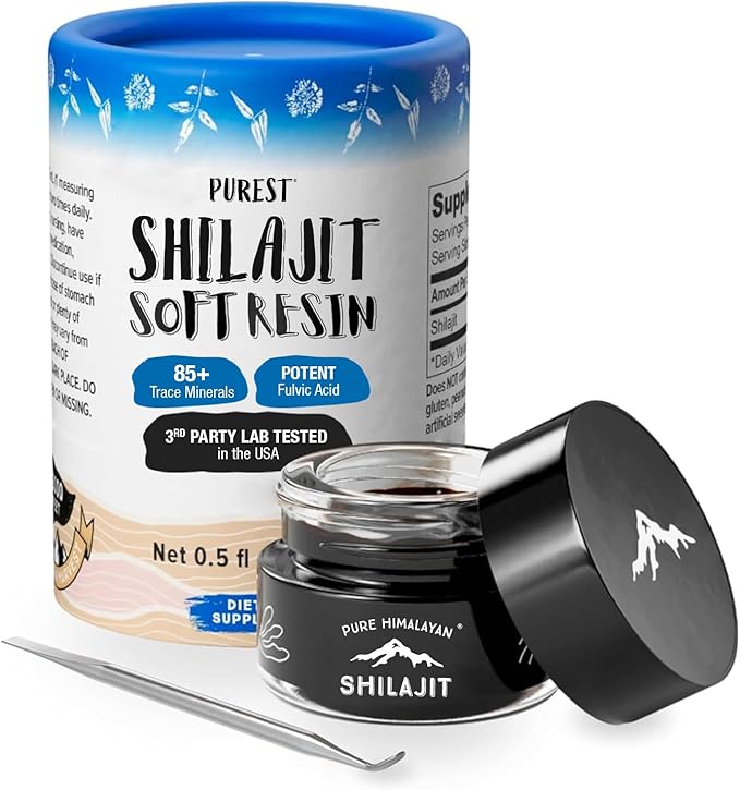 Himalayan Shilajit by Pure Himalyan Shilajit, Grade A Himalayan Soft Resin, Energy & Immune Support, Natural Source of Fulvic Acid & 85+ Trace Minerals Supplement for Men & Women (15ml/0.5oz)