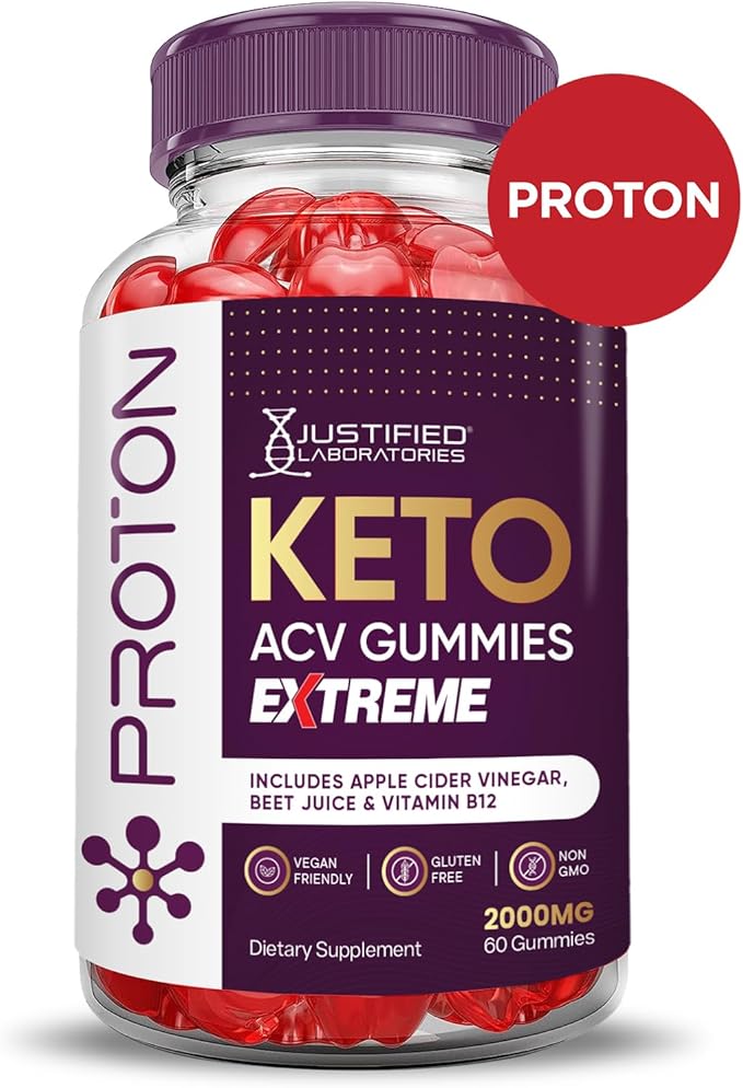 (3 Pack) Proton Protein Keto ACV Gummies Extreme 2000MG Proton Keto Gummies Apple Cider Vinegar Formulated with Pomegranate Beet Juice Powder B12 Vegan Non GMO 180 Gummys