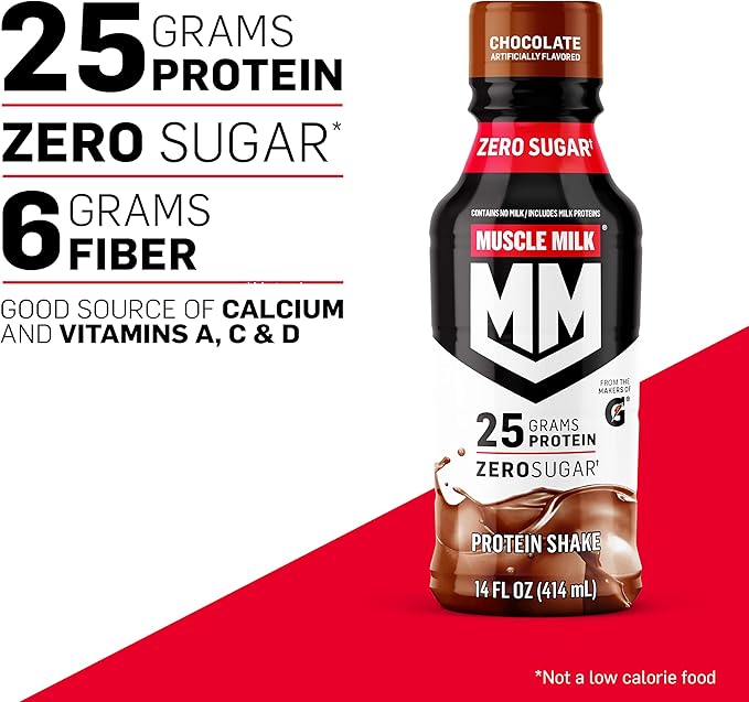 Muscle Milk Genuine Liquid Protein Shake, Vanilla Crème, 25g Protein, 14 Fl Oz Bottle, 12 Pack