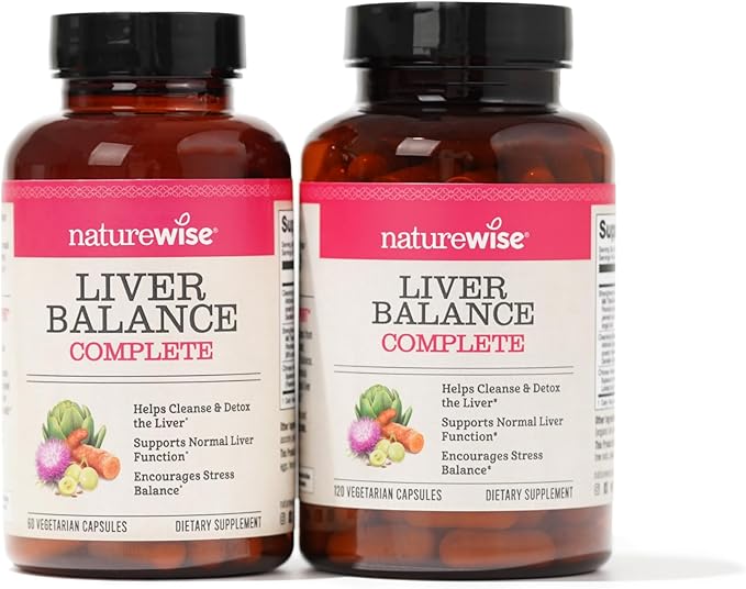 NatureWise Liver Detox Cleanse Supplement (60 servings) Triple Repair Formula with Milk Thistle, Turmeric, Reishi & Kudzu to Encourage Toxin Removal & Support Normal Function (120 Veg Capsules)