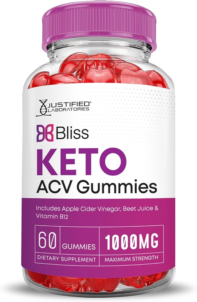 (3 Pack) Bliss Keto ACV Gummies Advanced Formula 1000MG Bliss Keto Gummies Apple Cider Vinegar Boost Formulated with Pomegranate Beet Juice Powder B12 Vegan Non GMO 180 Gummys