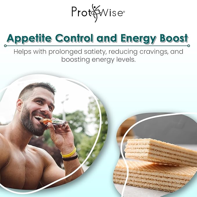 ProtiWise High Protein Wafers | Lemon | 15g Protein Per Serving, Low Carb, Low Sugar, High Fiber Snack | Gluten-Free, Keto-Friendly Diet for Hunger Control & Weight Loss | 5/Box