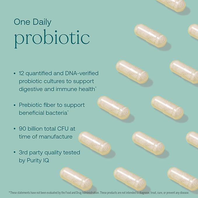 True Grace One Daily Probiotic - 30 Vegetarian Capsules - Gut, Digestive & Immune Health Support Blend with Prebiotic Fiber - Organic, Gluten Free, Dairy Free, Soy Free