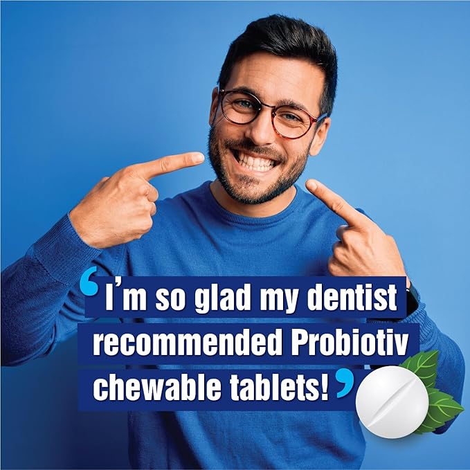Oral Probiotics for Mouth Bad Breath 7 Billion CFU – Chewable Dental Probiotic for Teeth and Gums & Fresh Breath, Combats Dry Mouth, Halitosis & Supports Gut Health (30 Count (Pack of 1))