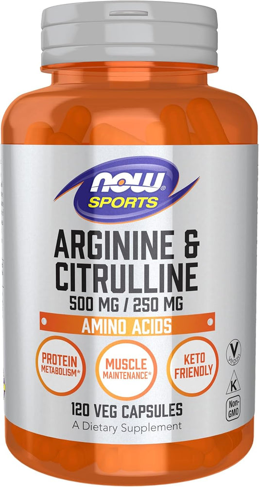Now Foods Arginine & Citrulline Veg Capsules, 120 count