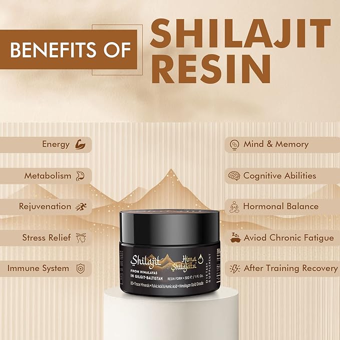 Shilajit Purest Himalayan Shilajit Resin - Gold Grade 100% Pure Shilajit with Fulvic Acid & 85+ Trace Minerals Complex for Energy & Immune Support, 30 Grams (2 Months Supply)