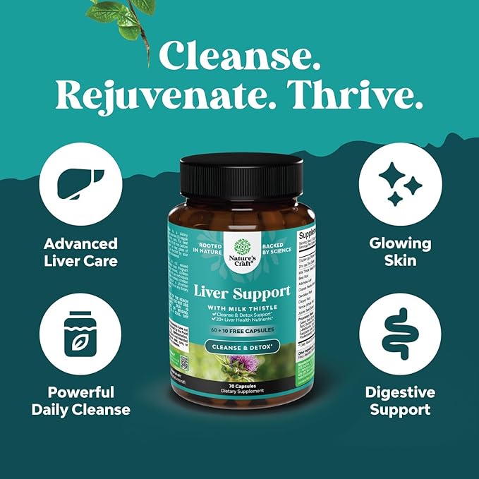 Liver Cleanse and Detox & Repair Formula - Herbal Liver Support Supplement with Milk Thistle Dandelion Root & Artichoke Extract for Liver Health - Silymarin Milk Thistle Liver Detox Capsules