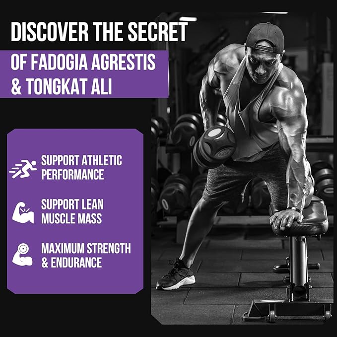 2400mg Fadogia Agrestis Tongkat Ali Supplement - Fadogia Agrestis 1400mg & Tongkat Ali 1000mg Ultra Blend, Maximum Strength, Muscle Mass & Athletic Performance, 120 Softgels