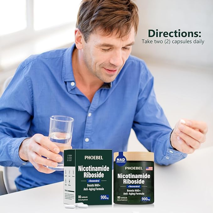 New Supplement Nicotinamide Riboside Resveratrol-900mg, Supplement for Men and Women(80 Capsules)