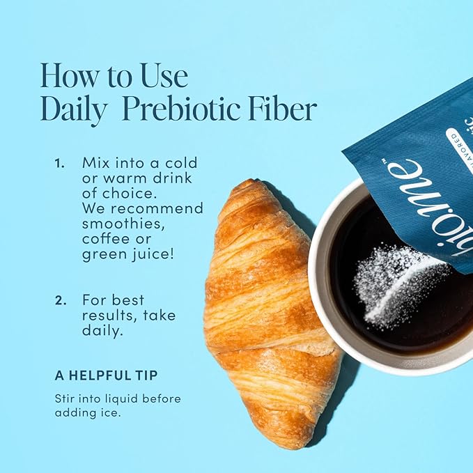 Daily Prebiotic Fiber Travel Packs 20 Servings - Fiber Supplement Powder for Digestive Health & Gut Health - Fiber Powder Unflavored Prebiotics, Non-GMO Dietary Fiber Gluten & Sugar Free Soluble Fiber