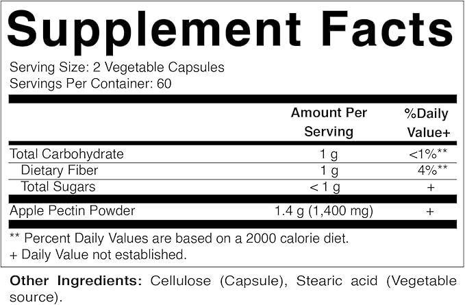 Vitamatic 2 Pack Apple Pectin 700 mg 120 Vegetarian Capsules - Dietary Fiber - Promotes Healthy Intestinal Health*
