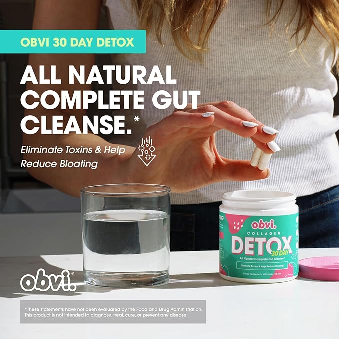 Obvi Detox Colon Cleanse Supplement | Promotes Digestive and Gut Health, Bloating Relief, Helps Remove Toxins | Immune Support with Milk Thistle, Psyllium Husk, Senna Leaf | 90 Capsules | 30 Servings