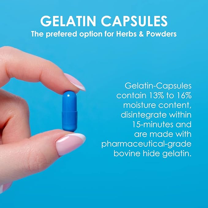 Capsuline Size 000 Gelatin Empty Capsules, 5000 Count, Empty Gel Pill Capsules, DIY Pure Bovine Pill Capsule Filling, Empty Caps, Kosher, Gluten Free and Non-GMO Certified, Clear