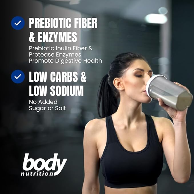 Body Nutrition Trutein High Protein Powder: 45% Whey, 45% Casein, 10% Egg White Protein Shake Mix, Gluten-Free, Low Sodium, Low Carb Protein Supplement Powder for Men & Women, Birthday Cake, 2lb