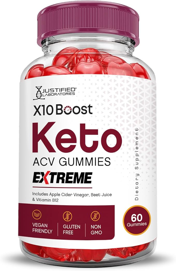 (5 Pack) X10 Boost Keto ACV Gummies Extreme 2000MG X 10 Boost Keto Gummies Apple Cider Vinegar Formulated with Pomegranate Beet Juice Powder B12 Vegan Non GMO 300 Gummys