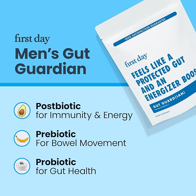 FIRST DAY Mens Tribiotic Gummies – Pre+, Post+, Probiotics & More – 60 Day Supply
