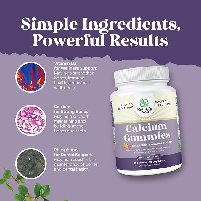 High Absorption Calcium Gummies for Women with Vitamin D3 - Delicious Calcium 500 mg Gummies for Adults - Chewable Calcium and Vitamin D Supplement for Bone Health and Immune Support - 90ct (1 Pack)