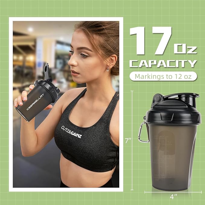 3 Pack Shaker Bottles for Protein Mixes, 17 oz Small Protein Shaker Bottle with Handle, Gym Shaker Cups with Blending Ball for Pre Workout, BPA-Free & Dishwasher Safe (Black, Pink, Blue)