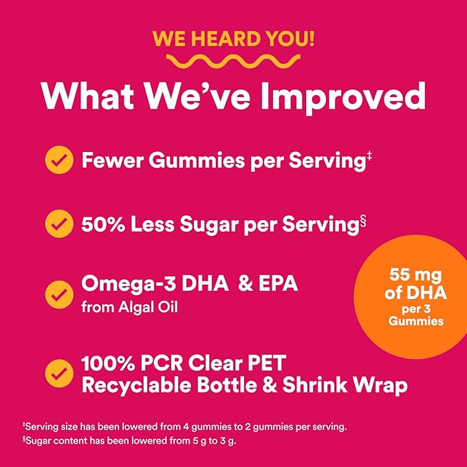 SmartyPants Women's Multivitamin Gummies - Improved Formula: Omega 3 (DHA/EPA), Methylfolate, CoQ10, Vitamin D3, C, Vitamin B12, B6, Vitamin A, K & Zinc, Gluten Free, 90 Count (30 Day Supply)