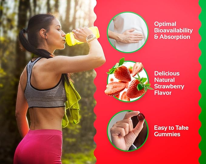 CogniTune Methylfolate Gummies - Easy to Take High Potency L-Methylfolate, Folate Supplement for Brain, Heart Health & Immunity, Delicious Strawberry Flavor, Non-GMO, Vegan, Gluten-Free