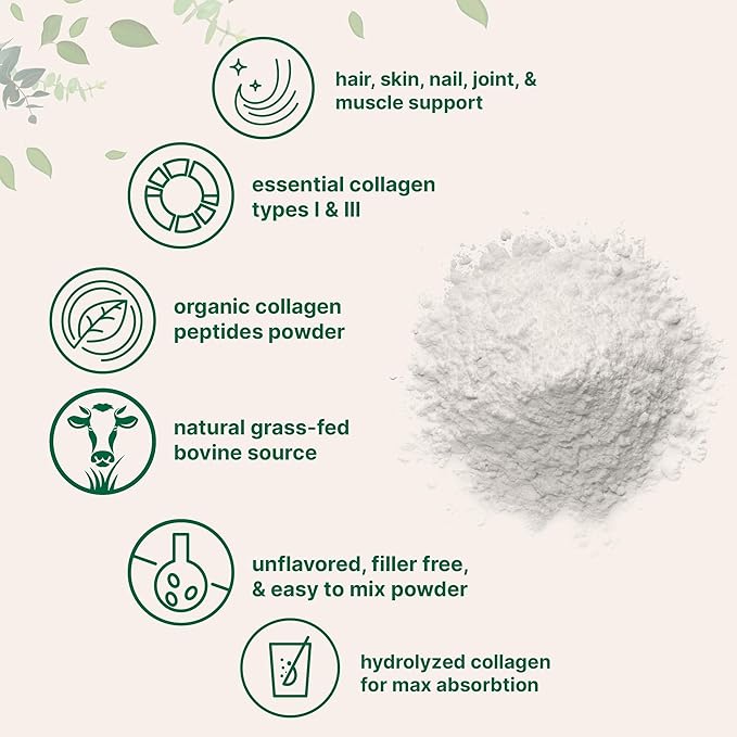 Micro Ingredients Organic Hydrolyzed Collagen Peptides Powder, 12oz | Type I & III Bovine Collagen for Women & Men | High Absorption | Unflavored, Keto & Paleo Friendly | Easy to Mix, Non-GMO