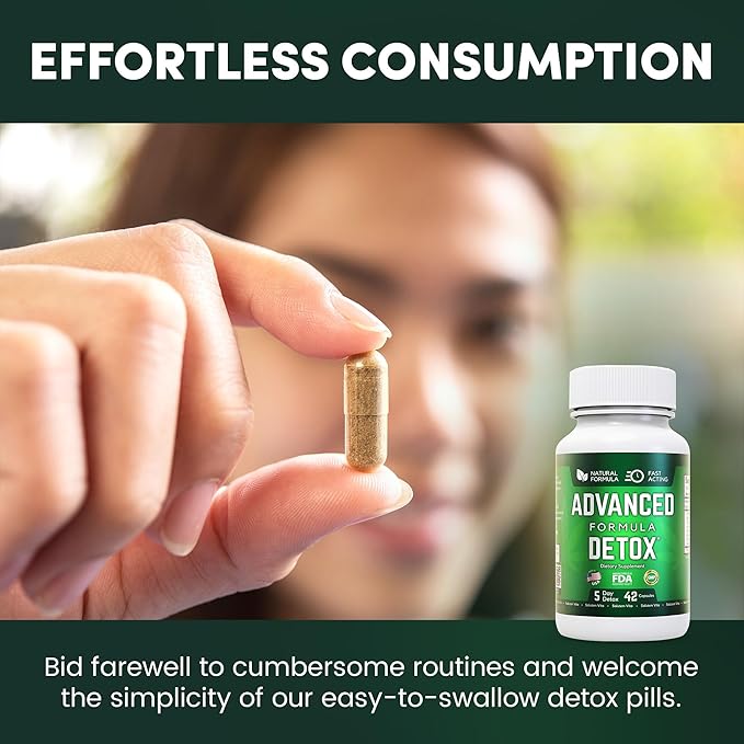 Advanced Detox Cleanse, Natural Detox & Cleanse with Milk Thistle, Licorice Powder, and More, Body Cleanse Detox for Women and Men, 42 Capsules