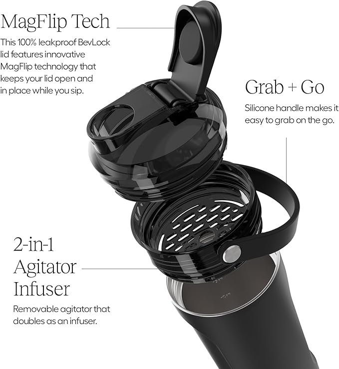 BrüMate MultiShaker Blender Shaker Bottle | 100% Leakproof Insulated Stainless Steel Shaker Bottle | Protein Shaker Bottle, and Pre Workout Bottle for the Gym | 26oz (Matte Navy)