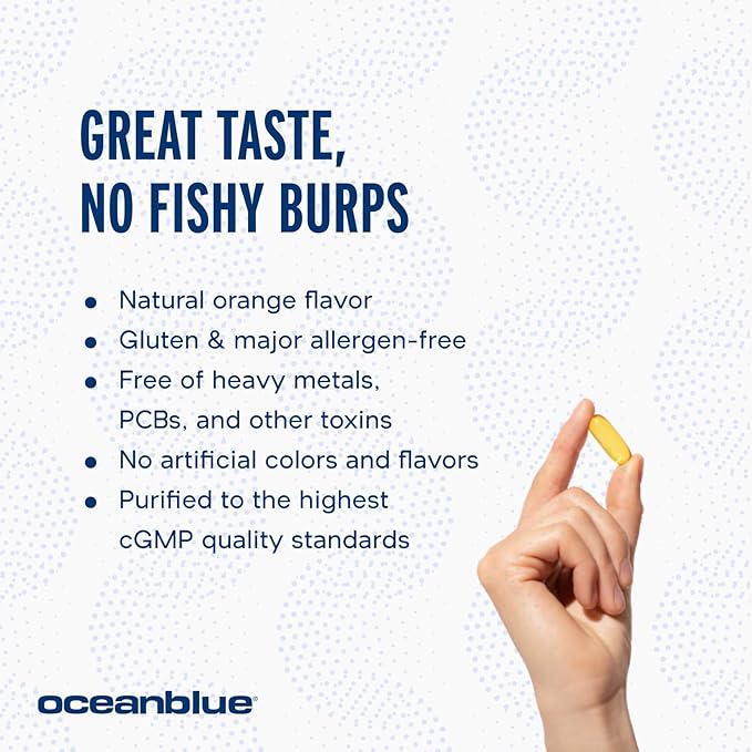 Oceanblue Professional Omega-3 2100 – 138 ct Bonus Bottle– Triple Strength Burpless Fish Oil Supplement with High-Potency EPA, DHA, DPA – Wild-Caught – Orange Flavor, 69 Servings