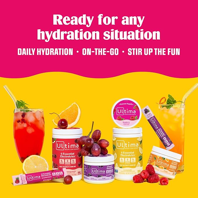 Ultima Replenisher Mocktini Electrolyte Drink Mix – Strawberry Margarita, 90 Servings – Hydration Powder with 6 Electrolytes & Trace Minerals – Keto Friendly, Non-GMO & Sugar-Free Electrolyte Powder