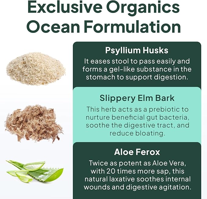 Better Fiber - Daily Fiber Supplement - Soften Stool for Effortless Bowel Movements - with Psyllium Hulk and Slippery Elm - 6 Bottles