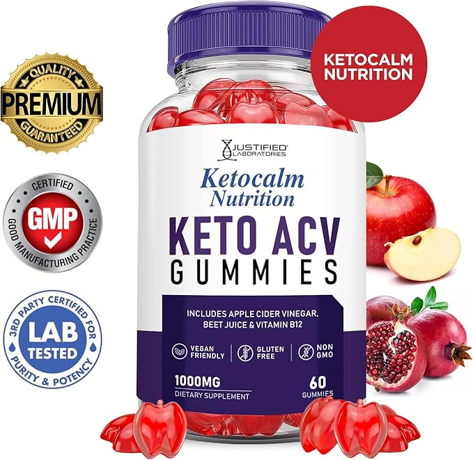 (5 Pack) Ketocalm Nutrition Keto ACV Gummies Advanced Formula 1000MG Keto Calm Nutrition Keto Gummies Apple Cider Vinegar Formulated with Pomegranate Beet Juice Powder B12 Vegan Non GMO 300 Gummys