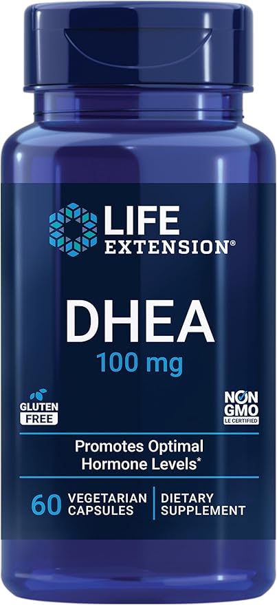 Life Extension DHEA - For Hormone Balance, Immune Support, Sexual Health, Bone & Cardiovascular Health and Anti-Aging and Mood Support Non-GMO, Gluten-Free - 60 Vegetarian Capsules