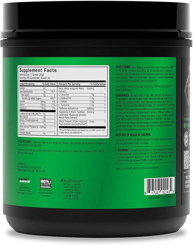 PRE JYM 30 Servings - Strawberry Kiwi