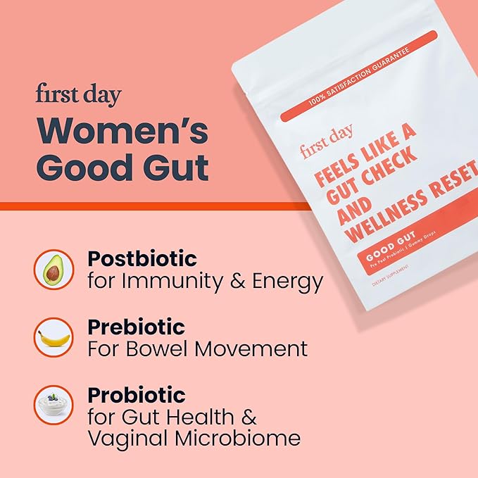 FIRST DAY Womens Tribiotic Gummies – Pre+, Post+, Probiotics & More – 60 Day Supply