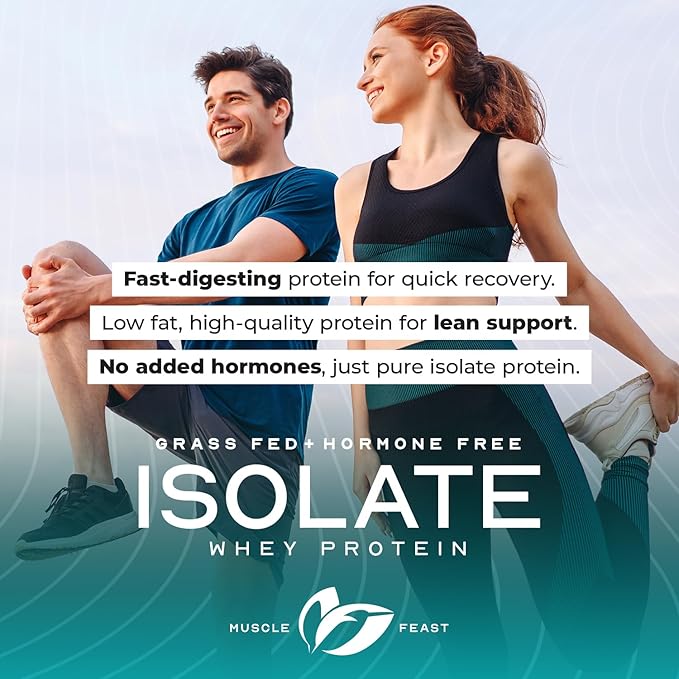 Muscle Feast Grass-Fed Whey Protein Isolate, All Natural Hormone Free Pasture Raised, Chocolate, 5lb