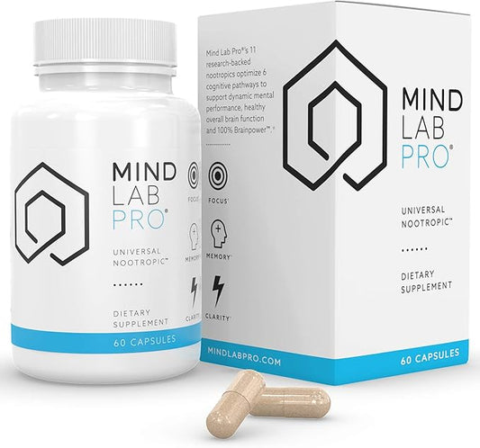 Mind Lab Pro® Universal Nootropic™ Brain Booster Supplement for Focus, Memory, Clarity, Energy - 60 Capsules - Plant-Based, Naturally Sourced Memory Vitamins for Better Brain Health