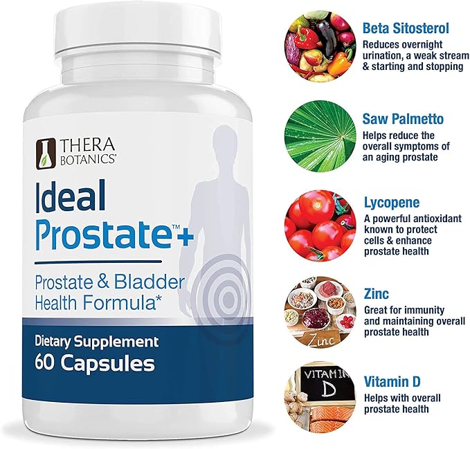 Advanced Men's Prostate Support by Ideal Prostate Plus Ultra with Reishi Mushroom, Saw Palmetto, Lycopene and More for Natural Prostate Relief* - 2 Bottles