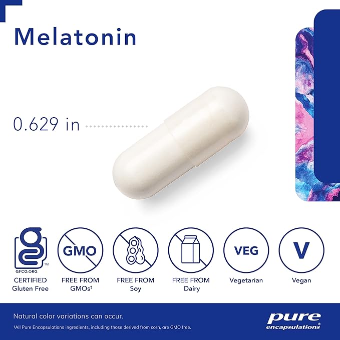 Pure Encapsulations Melatonin 3 mg - Antioxidant Supplement to Support Natural Sleeping & Relief of Occasional Sleeplessness - for Natural Sleep Support* - 60 Capsules