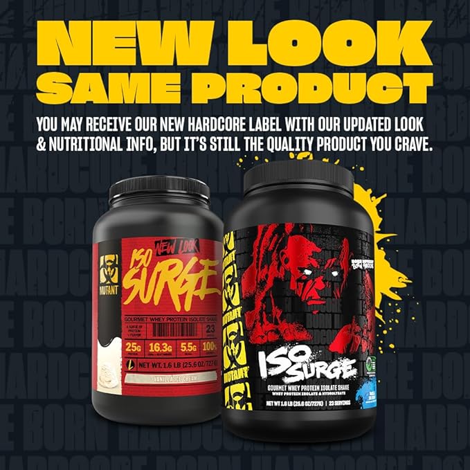 Mutant ISO Surge Whey Protein Isolate Powder Acts Fast to Help Recover, Build Muscle, Bulk and Strength, 1.6 lb (Cookies & Cream)