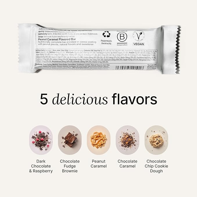 Huel Complete Nutrition Vegan Protein Bars | Dark Chocolate Raspberry | 13g Protein, 27 Vitamins and Minerals, 2g Sugar, Non-GMO, 100% Plant Based Snack | 12 Pack