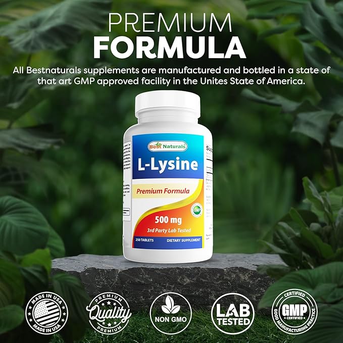 Best Naturals L-Lysine 500 mg 250 Tablets