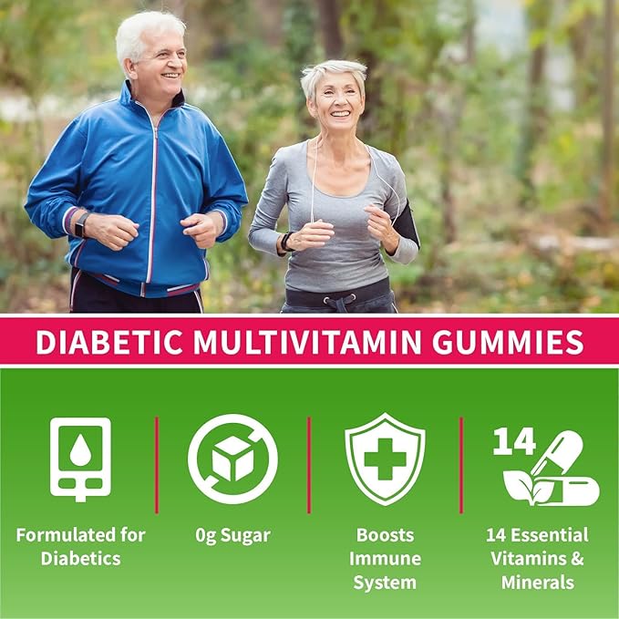 YumVs Multivitamin Gummies | Sugar Free Supplement Vitamins for Women & Men | Chromium, Thiamine and Magnesium | Natural Raspberry Flavor Chewables - 60 Count - (Pack of 2)